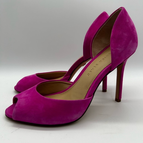 Veronica Beard Gadot Suede Peep Toe Pumps in Fuschia Size 7 US Floor Model $395 - Picture 4 of 11